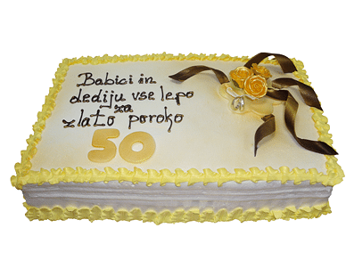 Keksarna Brodnjak - Torte za posebne priložnosti - zlata poroka