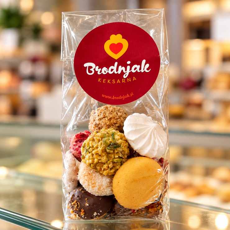 Mešani premium keksi v darilnih vrečkah